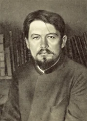 Anton Tschechow auf seinem Anwesen in Melikhovo, Russland, Ende März 1892